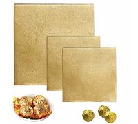 SENHAI 300pcs Aluminium Foil Candy Wrappers, 200pcs 4 x 4 Inch, 100pcs 6 x 6 Inch, Chocolate Wrapper for Packaging - Gold