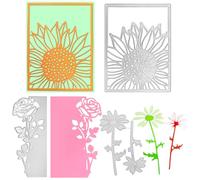 SENHAI Cutting Dies for Card Making, 3 Sets Sunflower Lotus Leaf Rose Flower Stencils Metal Dies Cuts for Scrapbook Album,Paper Craft, DIY Party Wedding Decor