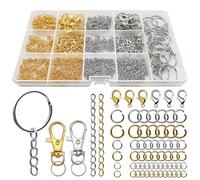 SENHAI Keychain Making Kit with 968 Pieces, Jump Rings, Lobster Claw Clasps Keychain, Key Chain, Hook Chain, Silver, Gold, Modern, Contemporary, for Adults, Non-Foldable