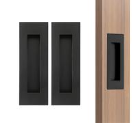 senharvest 6Inch Recessed Finger Flush Pulls Handles for Pocket and Sliding Doors,Closet and Barn Doors Hardware Matte Black 2 Pack