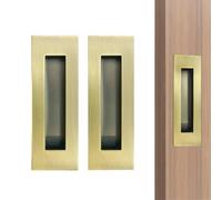senharvest 6Inch Recessed Finger Flush Pulls Handles for Pocket and Sliding Doors,Closet and Barn Doors Hardware Antique Brass 2Pack