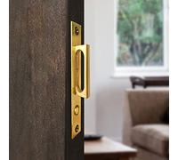 senharvest Pocket Door Edge Pull - Sliding Door Pull Handles Hardware,Pockets Hidden On The Side Pop-up Door Handles,Pull Ring is Larger and Easier to Use (Gold, Edge Pull 2 Pack)
