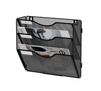 Senhoglb File Folder Organizer, 3-Tier Mesh Hanging Wall File Holder, Magazine Rack, Wall File Organizer With Pockets, Metal Document Organizer, Mail Organizer Wall Mounted for Office Home, Black