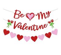 Senidea Valentines Banner Garland, Heart Banner Decorations for Valentine's Day