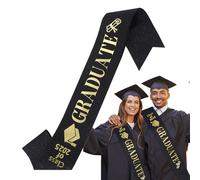 Senior 2025 Graduation Sash - 62.99x3.74 Inches Satin Ribbon | Class Of 2025 Graduate Accessory Stylish Black Sash For Graduation Ceremonies, Parties, Or , Perfect For Students To Celebrate