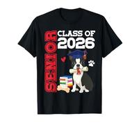 Senior 2026 Boston Terrier Dog Graduation Class of 2026 T-Shirt