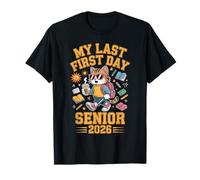 Senior 2026 My Last First Day Cool Cat Back to School Kids T-Shirt
