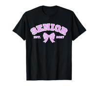 Senior 2027 Coquette Bow Varsity Graduation T-Shirt