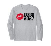 Senior 2027 Kiss My Class Goodbye Class of 2027 Grad 2 Sided Long Sleeve T-Shirt