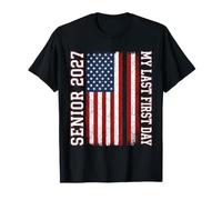 Senior 2027 My Last First Day USA Flag T-Shirt