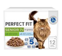 Senior 7+ Wet Cat Food Pouches Mixed Flavours in Sauce, 96 x 85 g