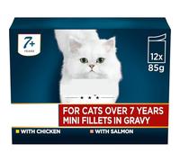 Senior 7+ Wet Food Mini Fillets in Gravy 12x85g - Offer Exquisite Flavour and Essential Nutrients - Always Crafted With Care for the Refined Tastes of Mature Cats