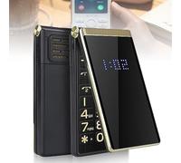 Senior Basic Cell Phone - 2G Unlocked, 2.8 Inch Big Button Flip Phone, LED Flashlight, Loud Speaker, Dual SIM, SOS, MP3/MP4, FM Radio for Elderly,Gold