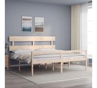 Senior Bed without Mattress Super King Size Solid Wood