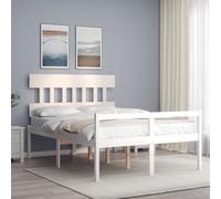 Bed Frame Bedroom Platform Bed Frame Bedstead with Headboard Solid Wood vidaXL