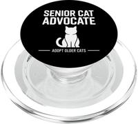 Senior Cat Advocate Adopt Older Cats Silhouette PopSockets PopGrip for MagSafe