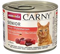Senior Cat Food, Wet Food for Cats from 7 Years, Beef + Turkey Heart, 6 X 200G
