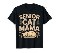 Senior Cat Mama Vintage Distressed Illustrated Old Identity T-Shirt