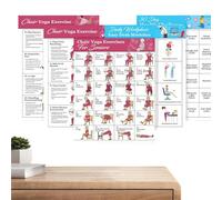 Senior Chair Yoga Chart - Seated Workout Poster for Beginners, Adults, Seniors with Adhesive Design, Strength Training Guide for Yoga, Pilates, Gym, Indoor & Outdoor Exercise, 11.42x8.27x0.39 Inches