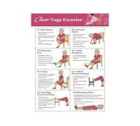 Senior Chair Yoga Chart | Self-Adhesive Seat Training Poster 11 Pieces, Drill-Free Chair Training Poster - For Pilates, Weight Loss, Home, Gym, Workplace, Indoor, Outdoor, Yoga