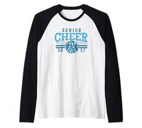 Senior Cheer 2027 Class Team Spirit School Blue Pride Raglan Baseball Tee
