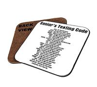 Senior Citizen Gift Olders Texting Code Fathers Day for Grandparent Secret Santa Birthday Tableware, Coffee/Tea/Drink Coaster. (Square Shaped Coaster)
