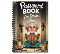Senior Citizen Password Keeper - Whimsical Patterns Spiral Notebook, 72 Work Studies Sheet Security | Internet Security for logins, notes d