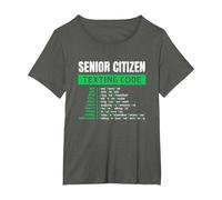 Senior Citizen Texting Code Elderly Old Age for Retired T-Shirt, Women's Plus, Asphalt Grey, 6X