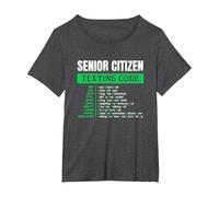 Senior Citizen Texting Code Elderly Old Age for Retired T-Shirt, Women's Plus, Dark Heather Grey, 2X