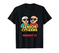 Senior Citizens Day August 21 Retro Elderly Couple Grandma T-Shirt