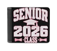 Senior Class of 2026 Graduation Men's Leather Wallet Bifold Purse Card Holder Slim Money Clip Single-Sided Print