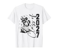 Senior Class of 2027 Funny Racoon High School Graduation Value Graphic T-Shirt