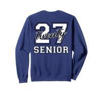 Senior Class of 2027 Grad White Black Outline on the back Sweatshirt