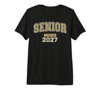 Senior Class of 2027 Graduation Arched Varsity Tan Letters Premium T-Shirt