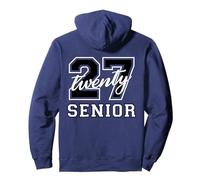 Senior Class of 2027 Graduation Black White on the back Pullover Hoodie