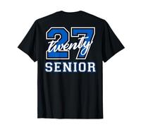 Senior Class of 2027 Graduation Blue and White on The Back T-Shirt