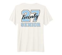 Senior Class of 2027 Graduation Cyan and Black on the Back Premium T-Shirt