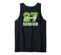 Senior Class of 2027 Graduation Lime Green White on The Back Tank Top