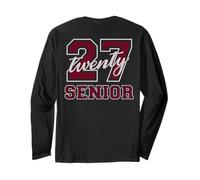 Senior Class of 2027 Graduation Maroon Grey on The Back Long Sleeve T-Shirt