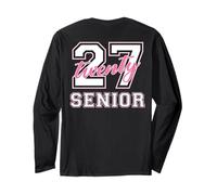 Senior Class of 2027 Graduation White and Pink on the Back Long Sleeve T-Shirt