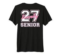 Senior Class of 2027 Graduation White and Pink on the Back Premium T-Shirt