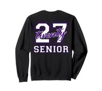 Senior Class of 2027 Graduation White Purple Art on the back Sweatshirt