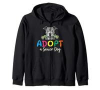 Senior Dog Adoption. Adopt a Senior Dog. Cute Rescue Zip Hoodie