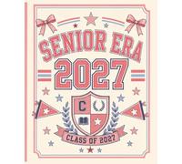Senior Era 2027 Composition Notebook: Pink Preppy Collegiate College Ruled Journal for Notes, School, Planning & Senior Year Memories