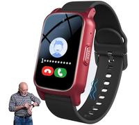 Senior Fall Detection Smart Watch with Sos Call & GPS, Elderly Safety Watch for Men Women, Emergency Alert Bracelet for Thanksgiving, Halloween, Christmas, New Year's Day (Red)