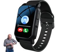 Senior Fall Detection Smart Watch with Sos Call & GPS, Elderly Safety Watch for Men Women, Emergency Alert Bracelet for Thanksgiving, Halloween, Christmas, New Year's Day (Black)