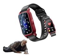 Senior Fall Detection Smart Watch with Sos & GPS, Elderly Watch with Health Monitoring, Ip67 Waterproof, Emergency Alert Bracelet for Thanksgiving, Halloween, Christmas, New Year's Day (Red)