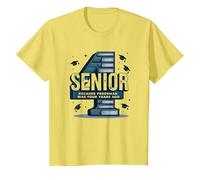 Senior: Freshman was Four Years Ago - Graduation Gift T-Shirt, Kids, Lemon, 8 Years