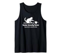 Senior Gravity Tester Funny Cat Lover Humor Tank Top