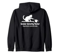 Senior Gravity Tester Funny Cat Lover Humor Zip Hoodie